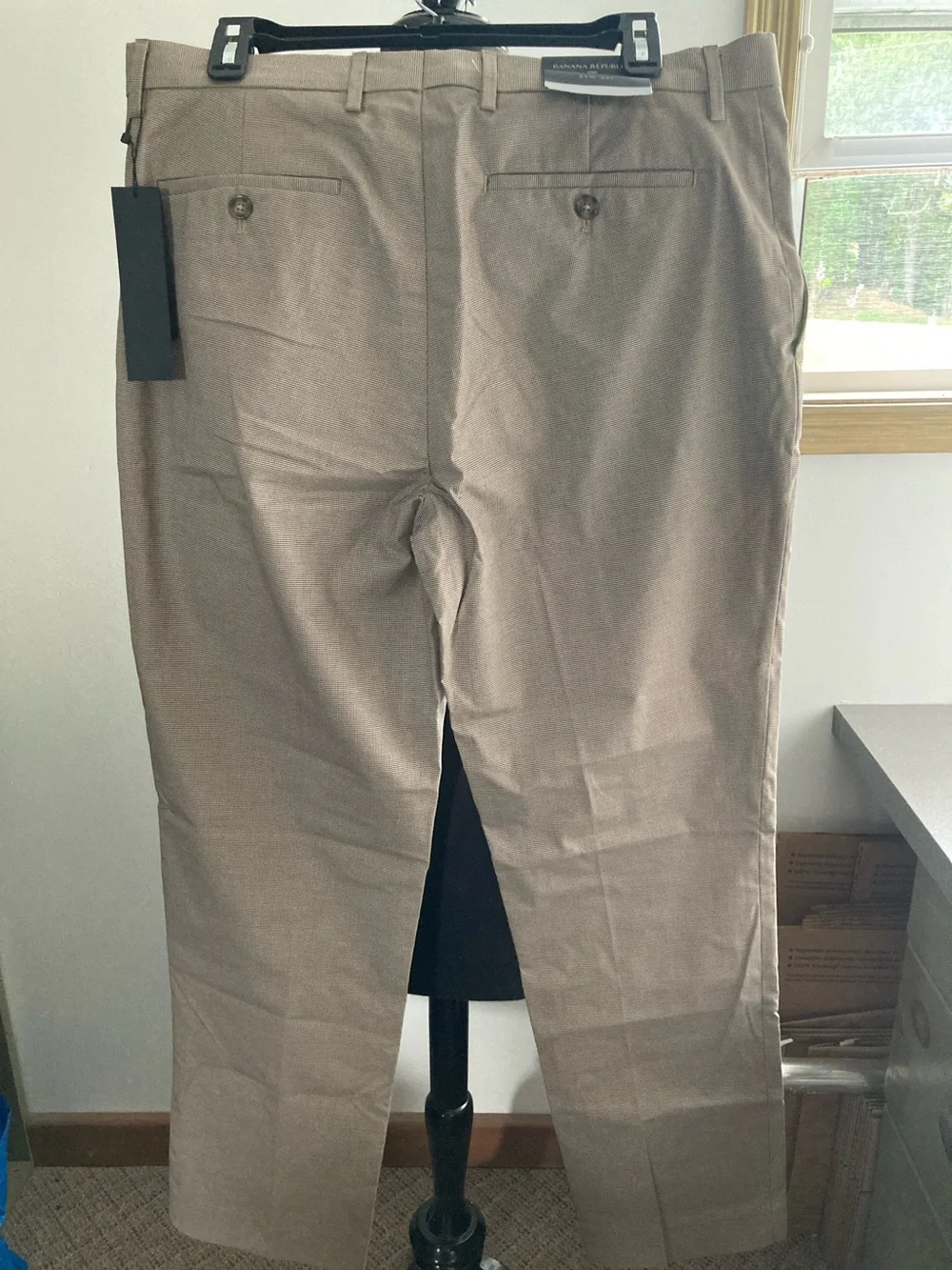 NWT Banana Republic Slim Fit Cotton Chino Pants Micro Plaid S546